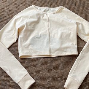 G-athletica yellow long sleeve workout crop top.